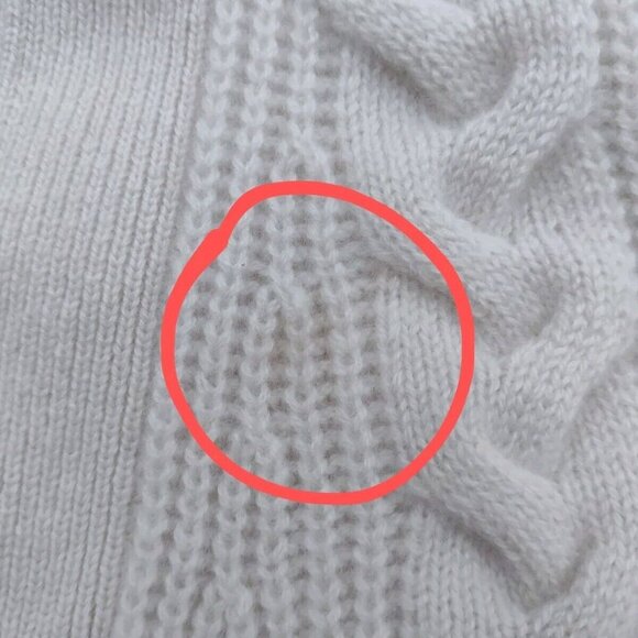 Nordstrom Signature Oversize Cashmere Cable Knit Button-Up Sweater XL Ivory - Picture 7 of 7